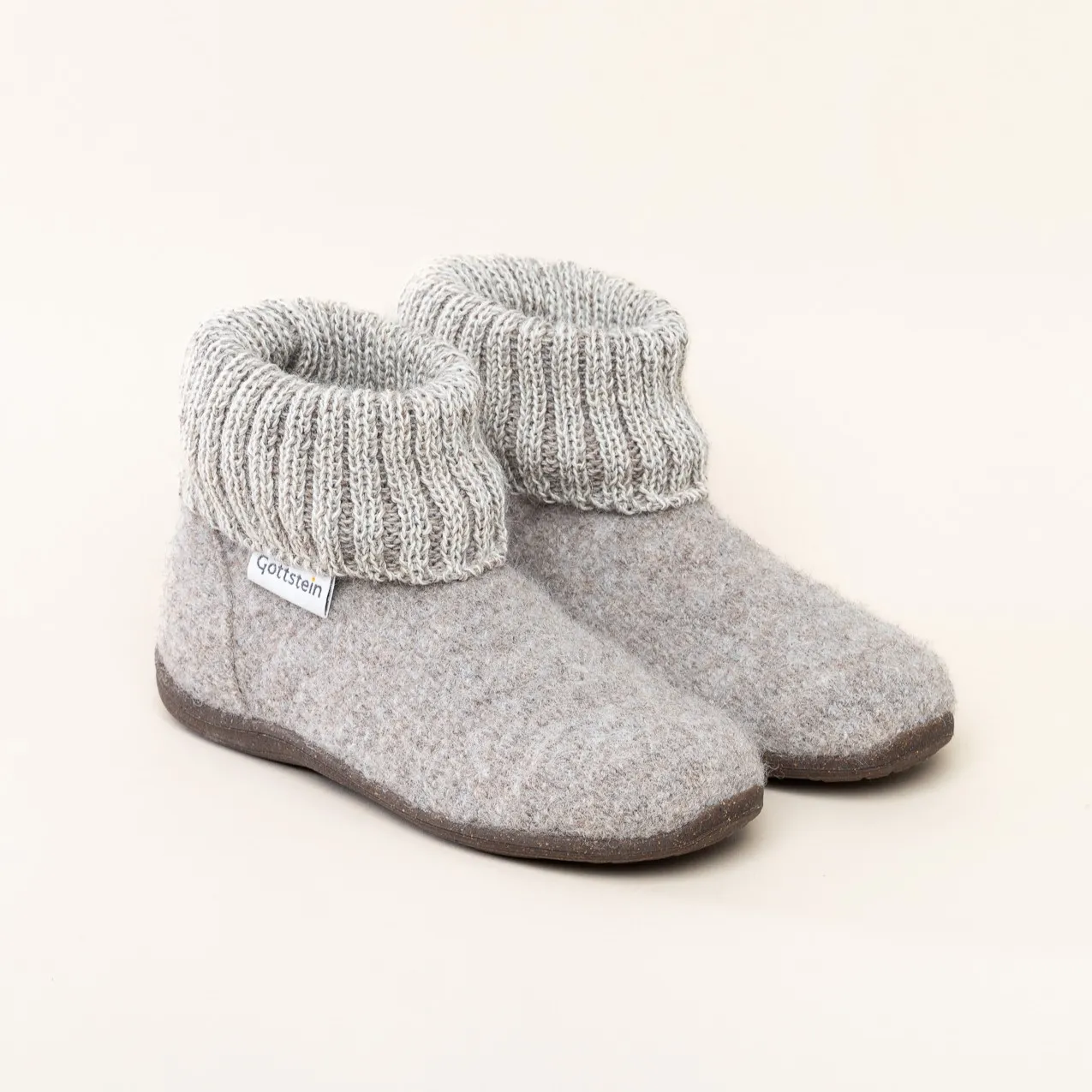 Gottstein Alpine Boot RU Kinder Hausschuh | Filz-Hausschuh Made in Tirol | Farbe beige Größe 29