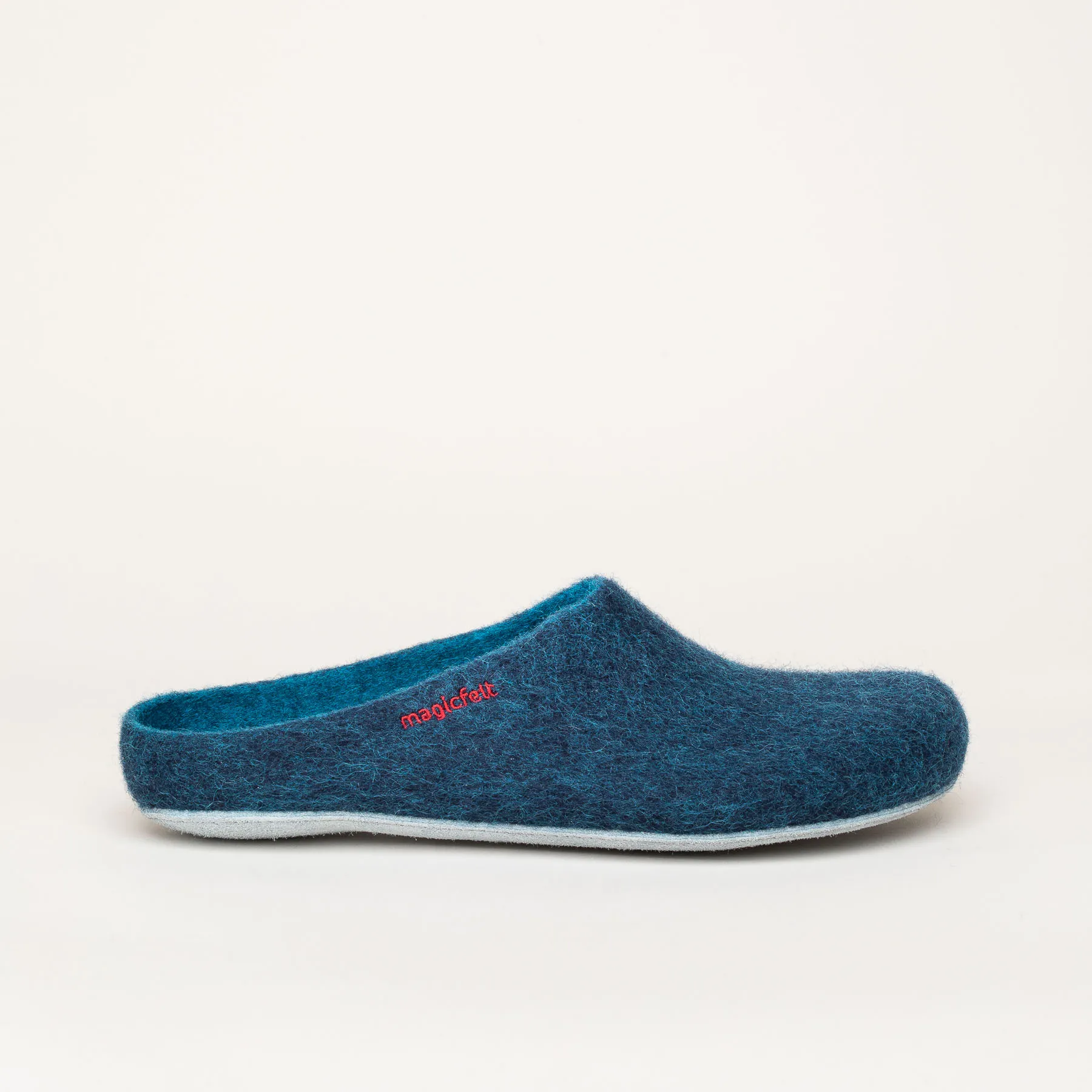 GOTTSTEIN Filzpantoffel Magicfelt 701 für Damen & Herren | Ledersohle | blau | Größe 42