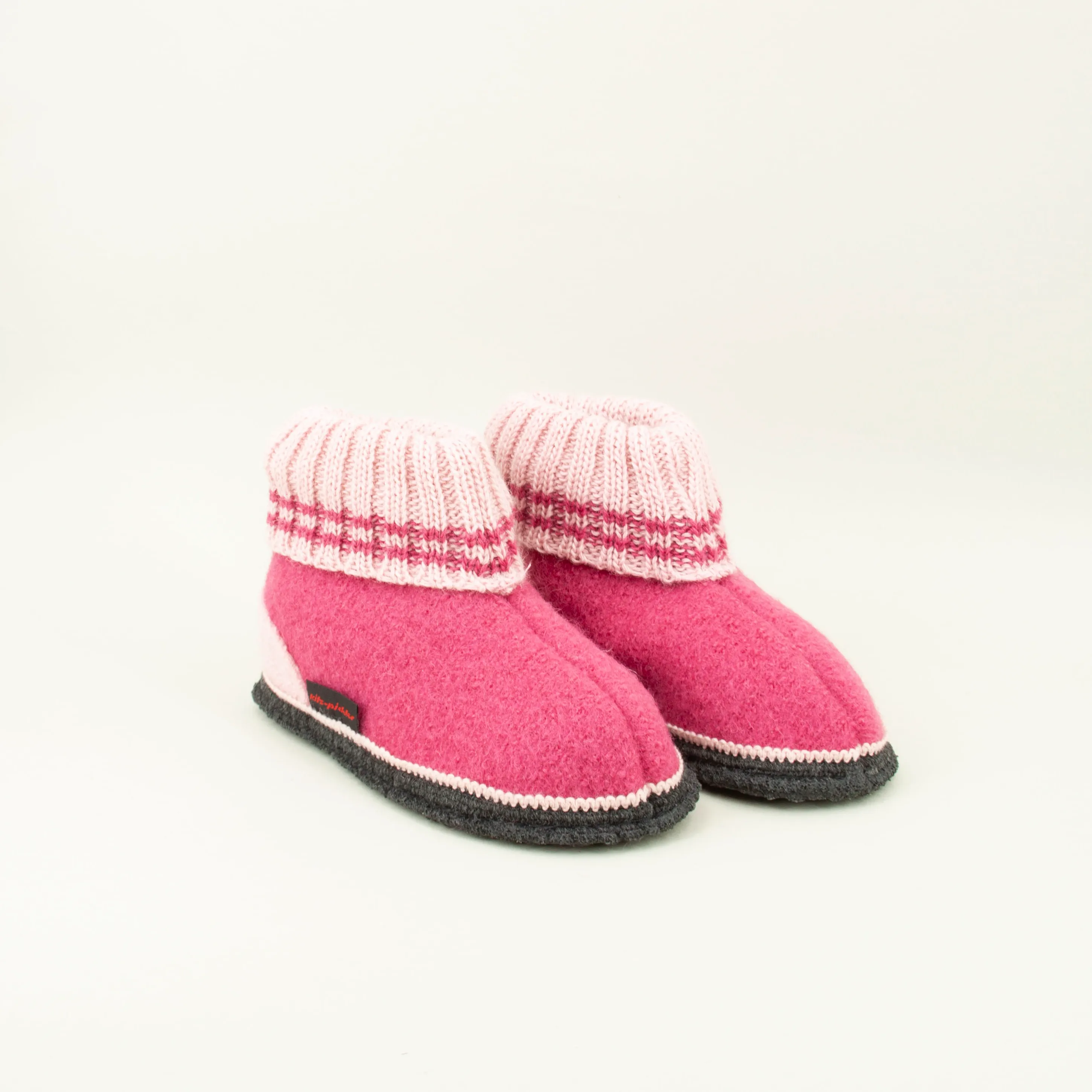 Kinder Hüttenschuh Ötz | Kinder Woll-Hausschuh | Farbe raspberry | Größe 33