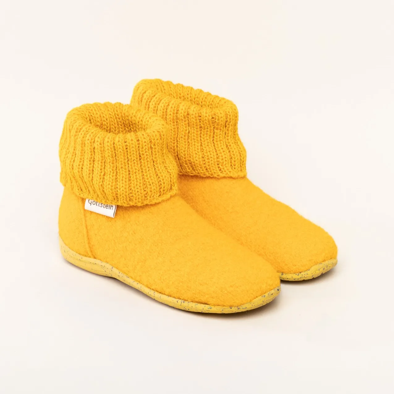 Gottstein Alpine Boot RU Kinder Hausschuh | Filz-Hausschuh Made in Tirol | Farbe gelb Größe 27