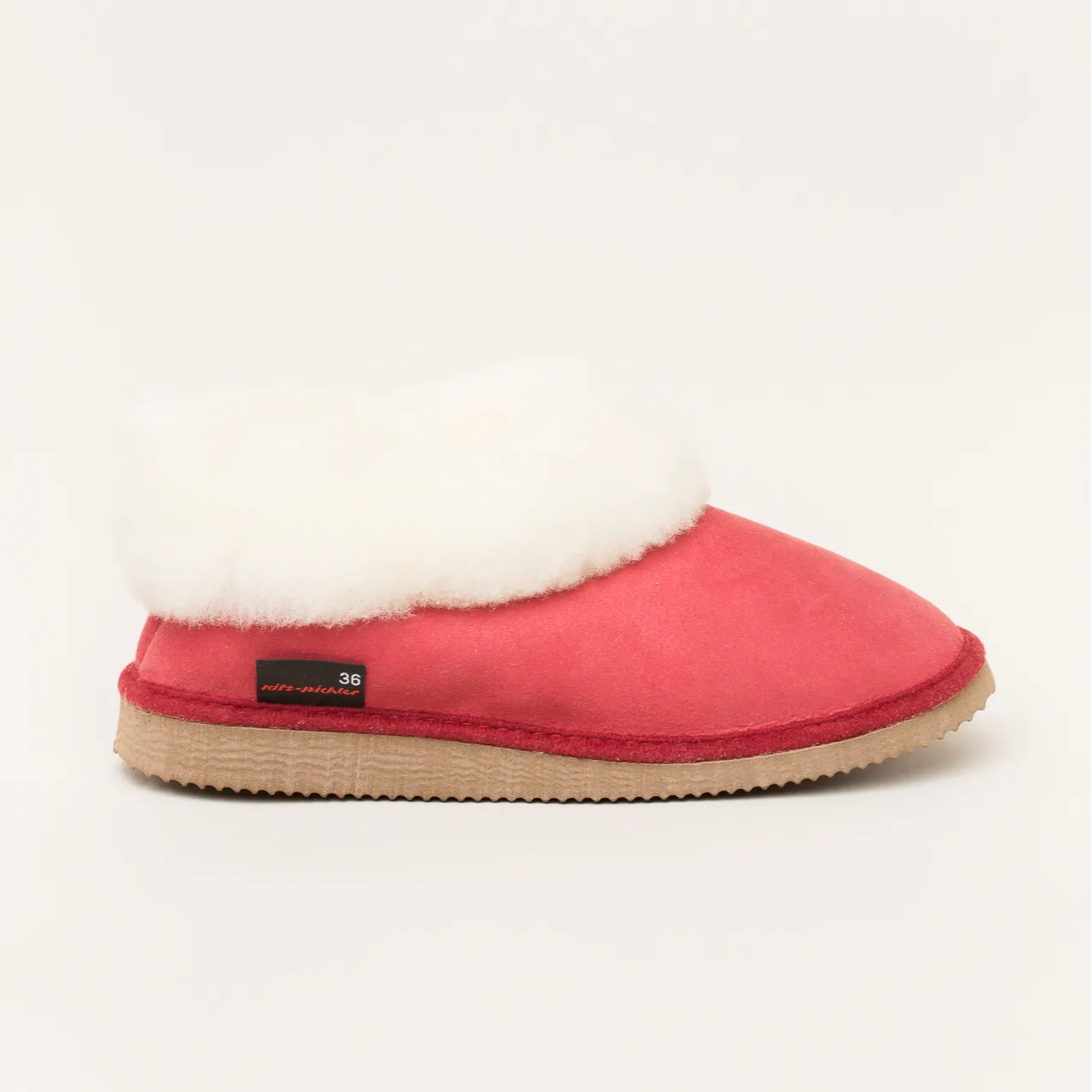 Kitz-Pichler Gisi Damen Lammfell-Hausschuh | Farbe cherry | Pantoffel in Größe 36