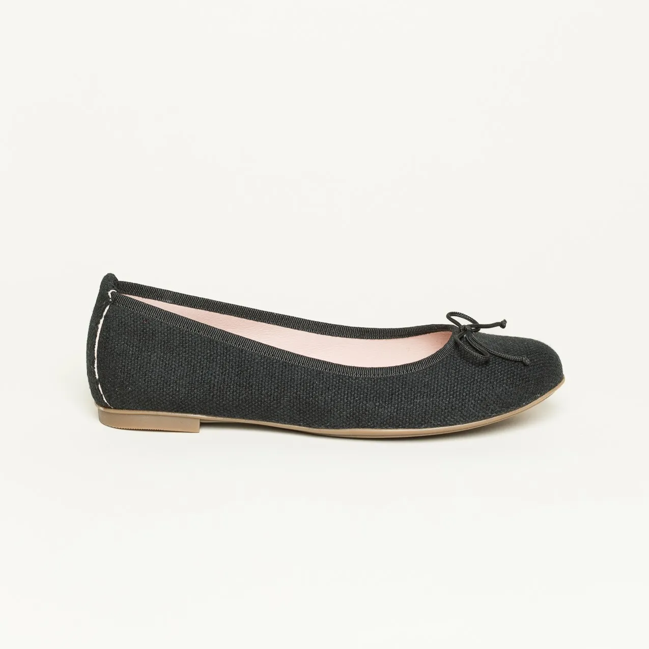 Gottstein Linen Ballerina Leinen | Damen Sommerschuh | Hausschuh Farbe schwarz Größe 41