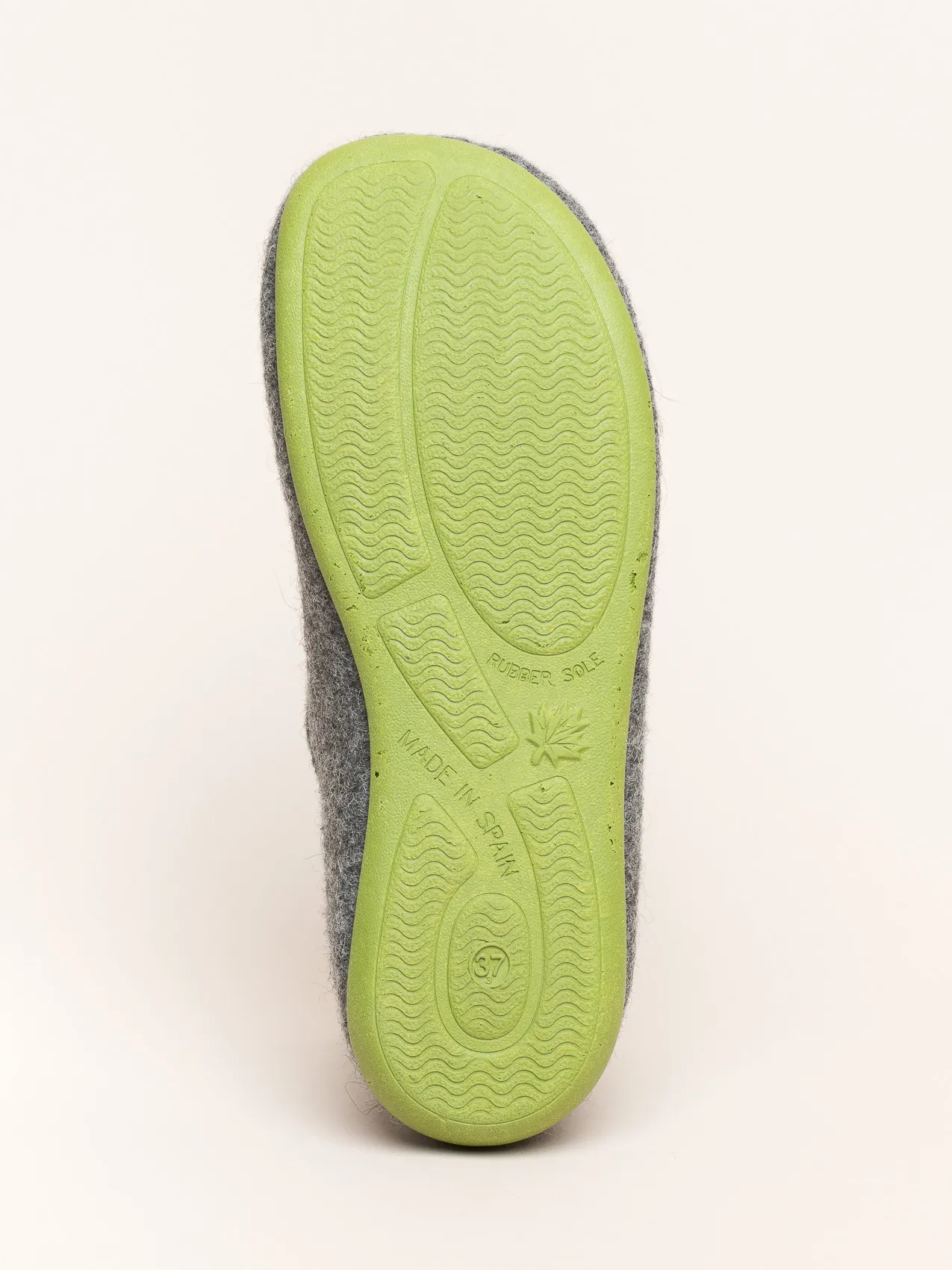 Woll-Slipper Hausschuh Slip-on Anthrazit-grün