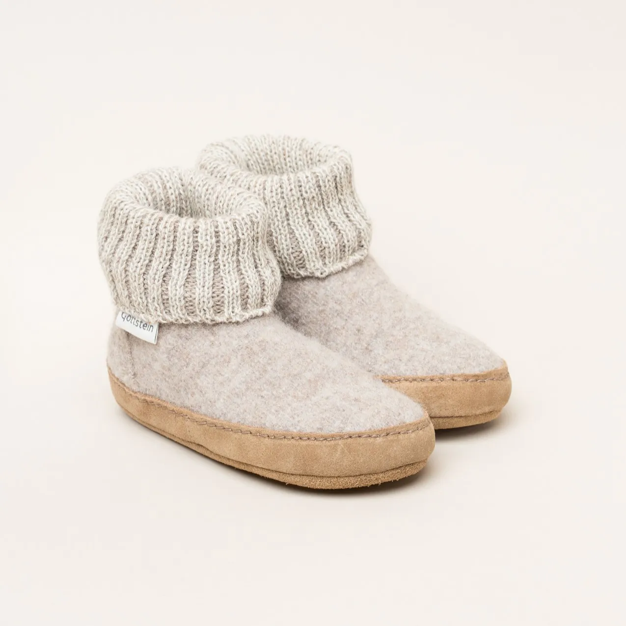Gottstein Alpine Boot LE | Kinder Filz-Hausschuh | Farbe beige | Kinder-Hausschuh in Größe 23