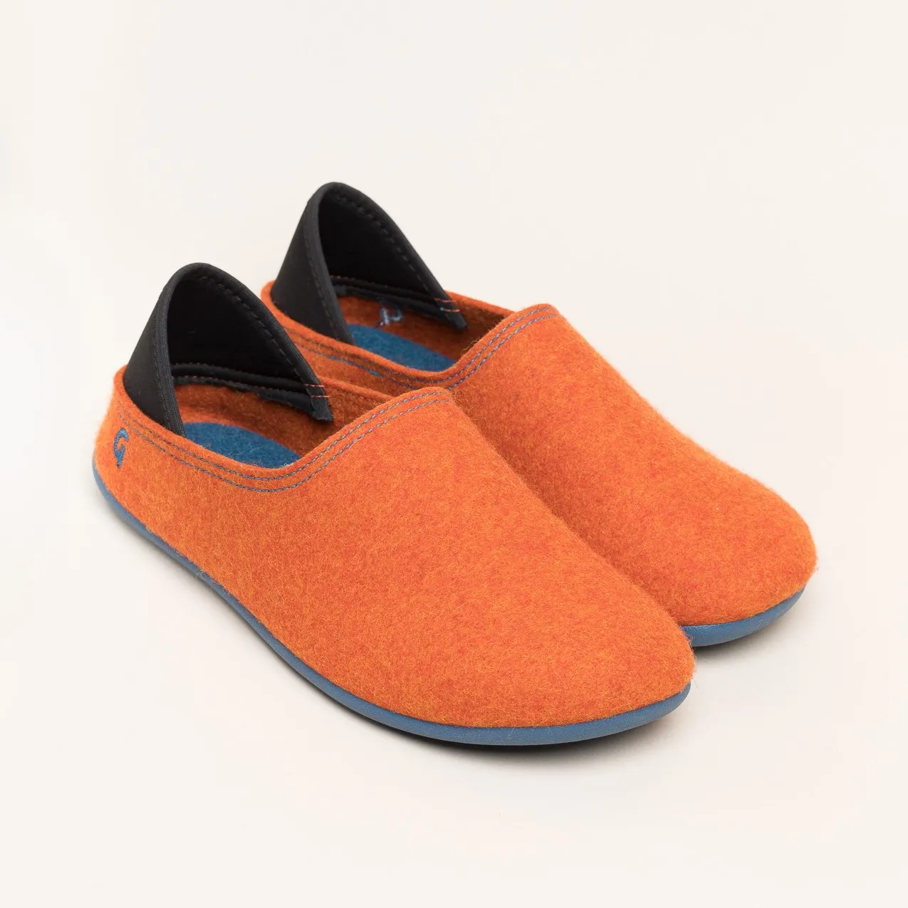 Woll-Slipper Hausschuh Slip-on Orange