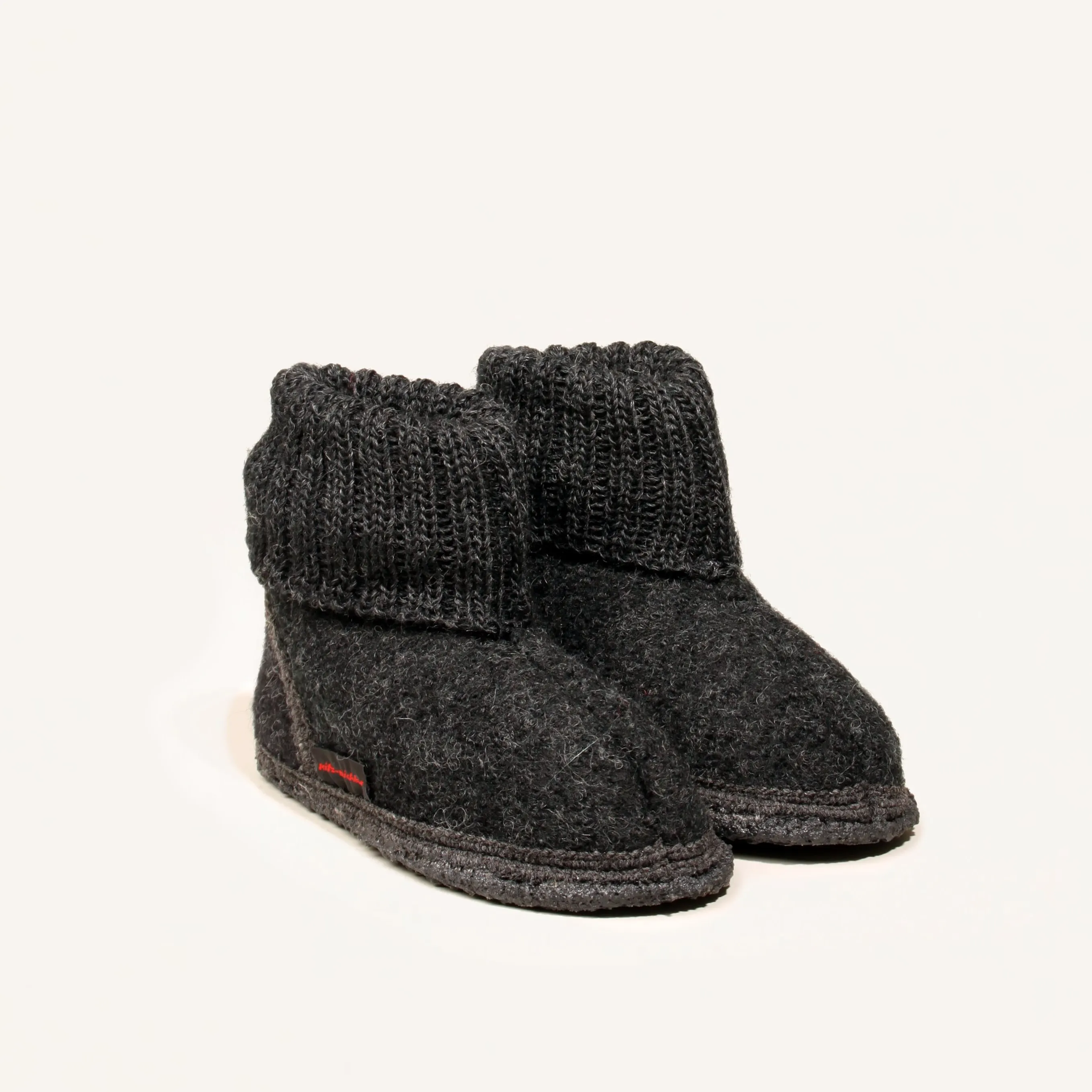 Kinder Hüttenschuh Ötz | Kinder Woll-Hausschuh | Farbe Kohle | Größe 29