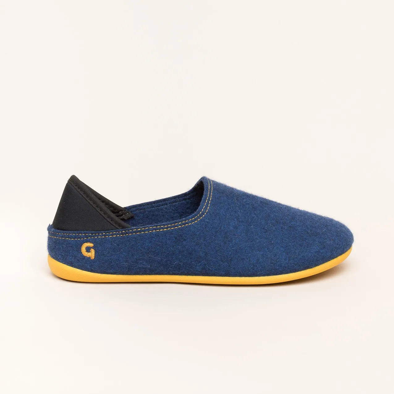 Gottstein Wool Slip-On | Damen Filz-Hausschuh | Farbe midnight/lux | Pantoffel in Größe 40