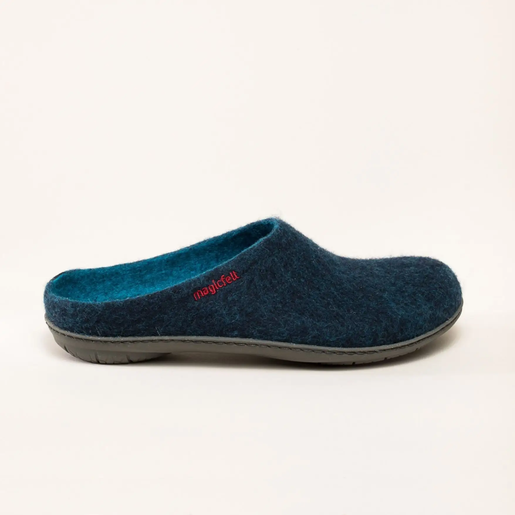 Magicfelt PO 736 Filzpantoffel | Damen Filz-Hausschuh | Farbe dark petrol | Pantoffel in Größe 39