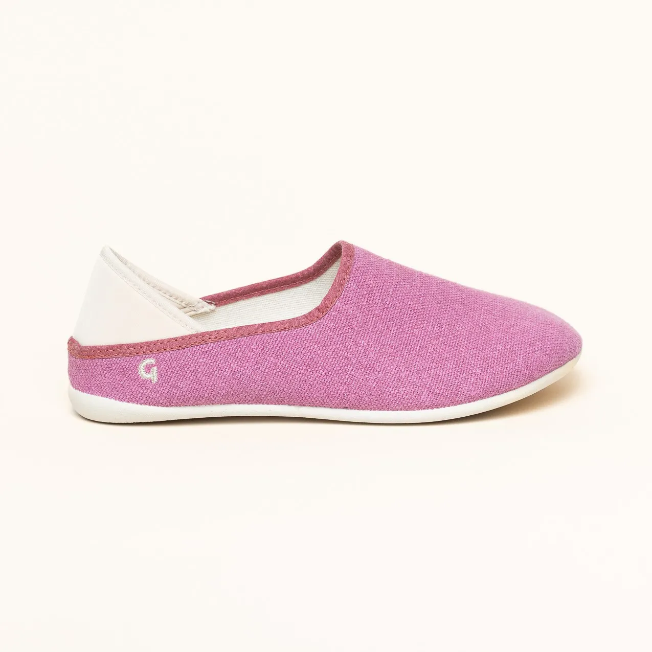 Gottstein Linen Slip-on für Damen & Herren Hausschuh mit Gummisohle | Farbe Dusty Pink Größe 38