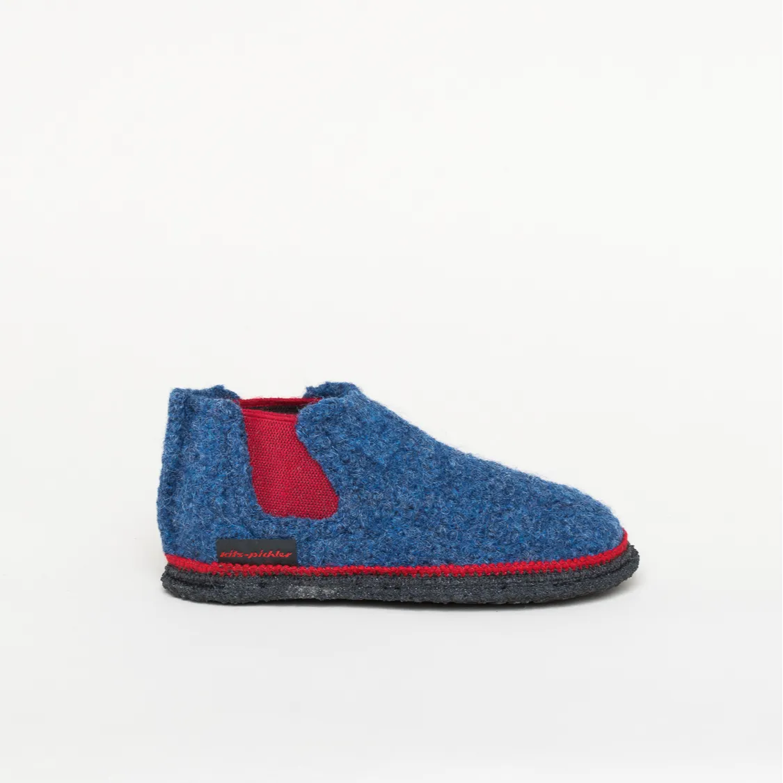 Kitz-Pichler Hütten-Chelsea Kids | Kinder Filz-Hausschuh | Farbe Blau | Hüttenschuh in Größe 27