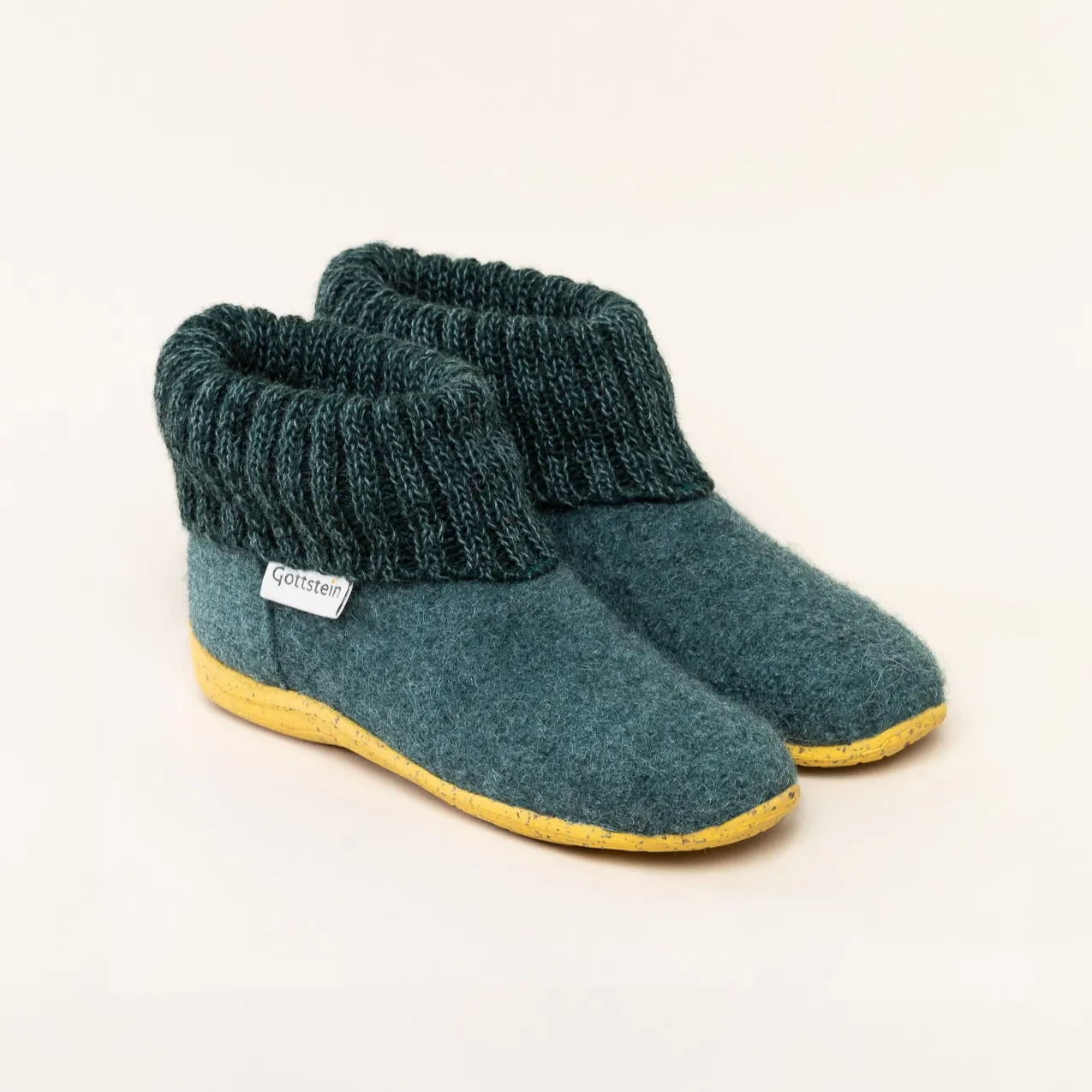 Gottstein Alpine Boot RU Kinder Hausschuh | Filz-Hausschuh Made in Tirol | Farbe grün Größe 30