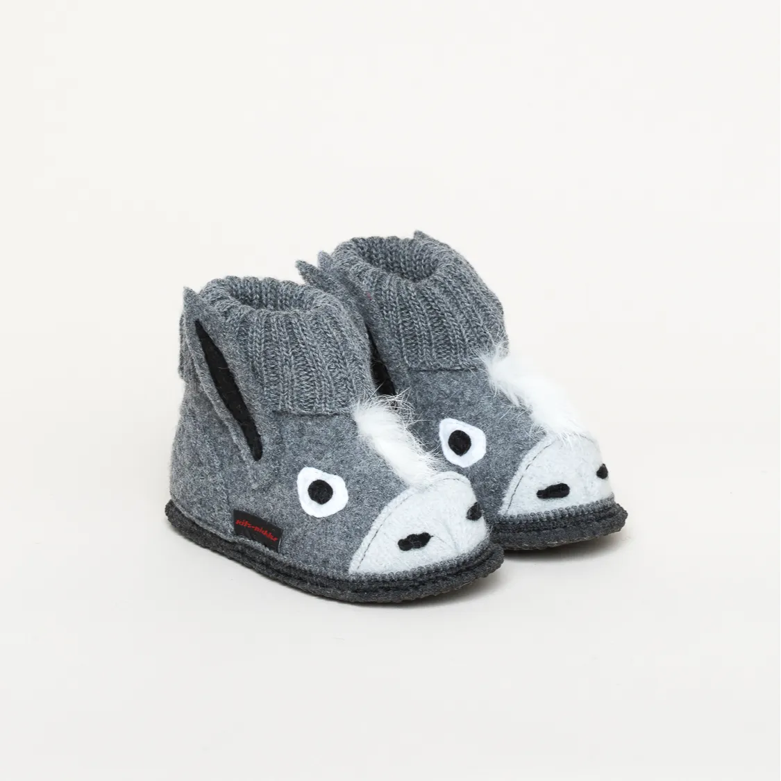 Kitz-Pichler Esel Hüttenschuh | Kinder Hausschuh | Farbe grey | Pantoffel in Größe 28
