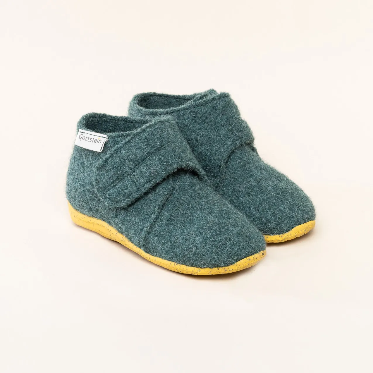 Gottstein Alpine Racer RU | Kinder Filz-Hausschuh | Farbe oceangreen | Kinder-Hausschuh in Größe 24