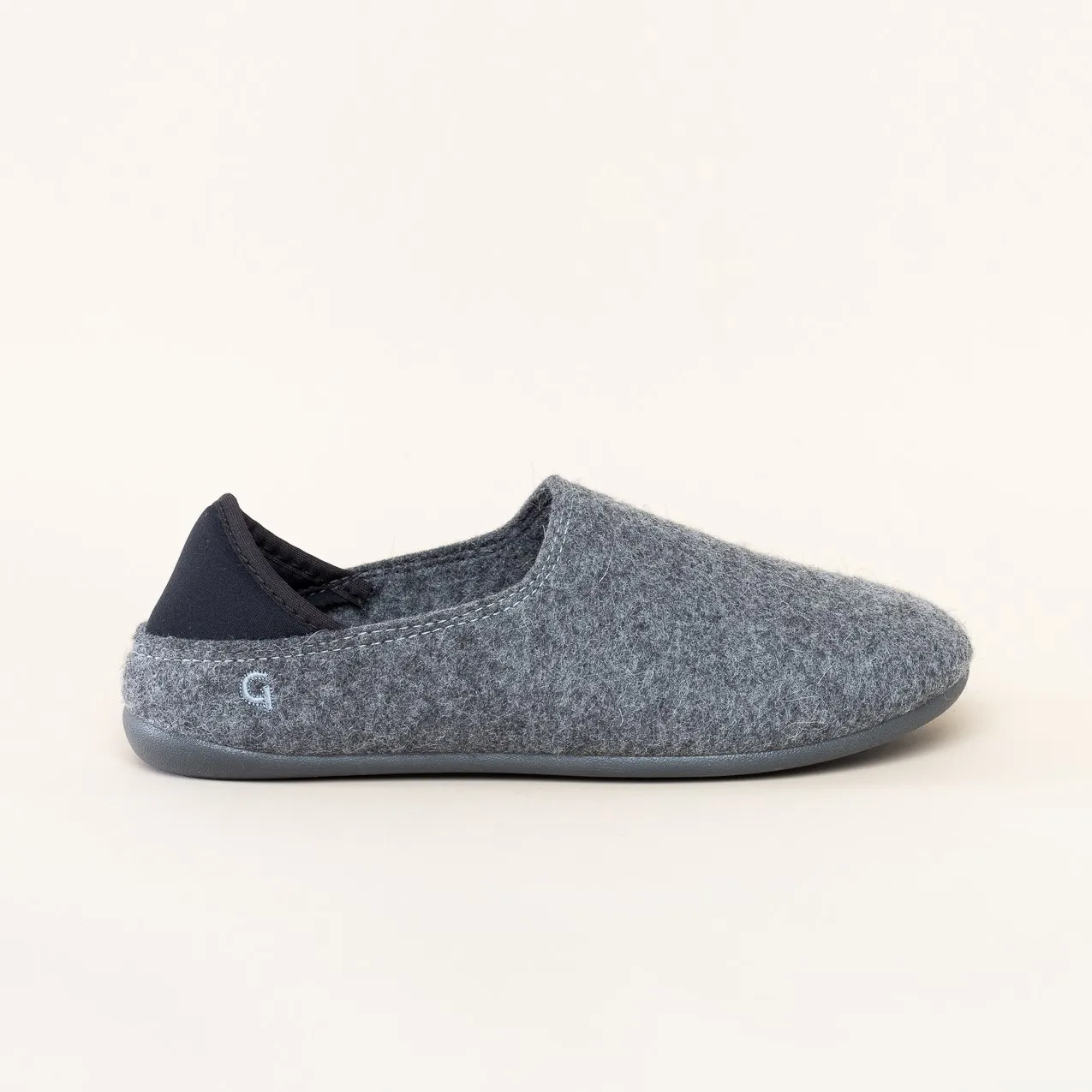 Woll-Slipper Hausschuh Slip-on grau