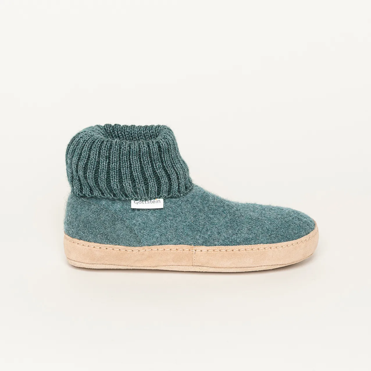 Gottstein Dakota Hüttenschuh für Damen & Herren | Filz-Hausschuh Made in Tirol | Farbe Oceangreen Größe 42