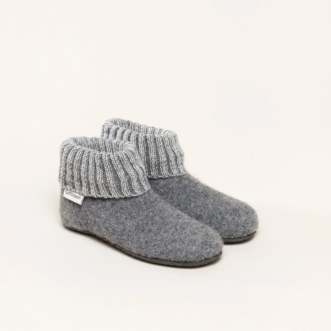 Gottstein Alpine Boot FE | Kinder Hausschuh | Kinder Filz-Hausschuh | Farbe grey | Kinder-Hausschuh in Größe 34