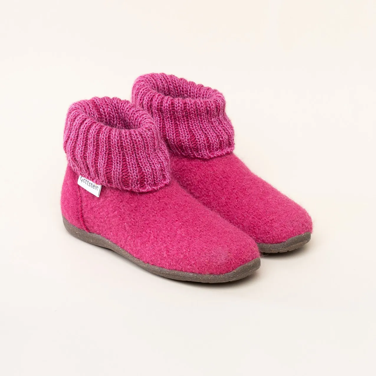 Gottstein Alpine Boot RU Kinder Hausschuh | Filz-Hausschuh Made in Tirol | Farbe rosa Größe 27