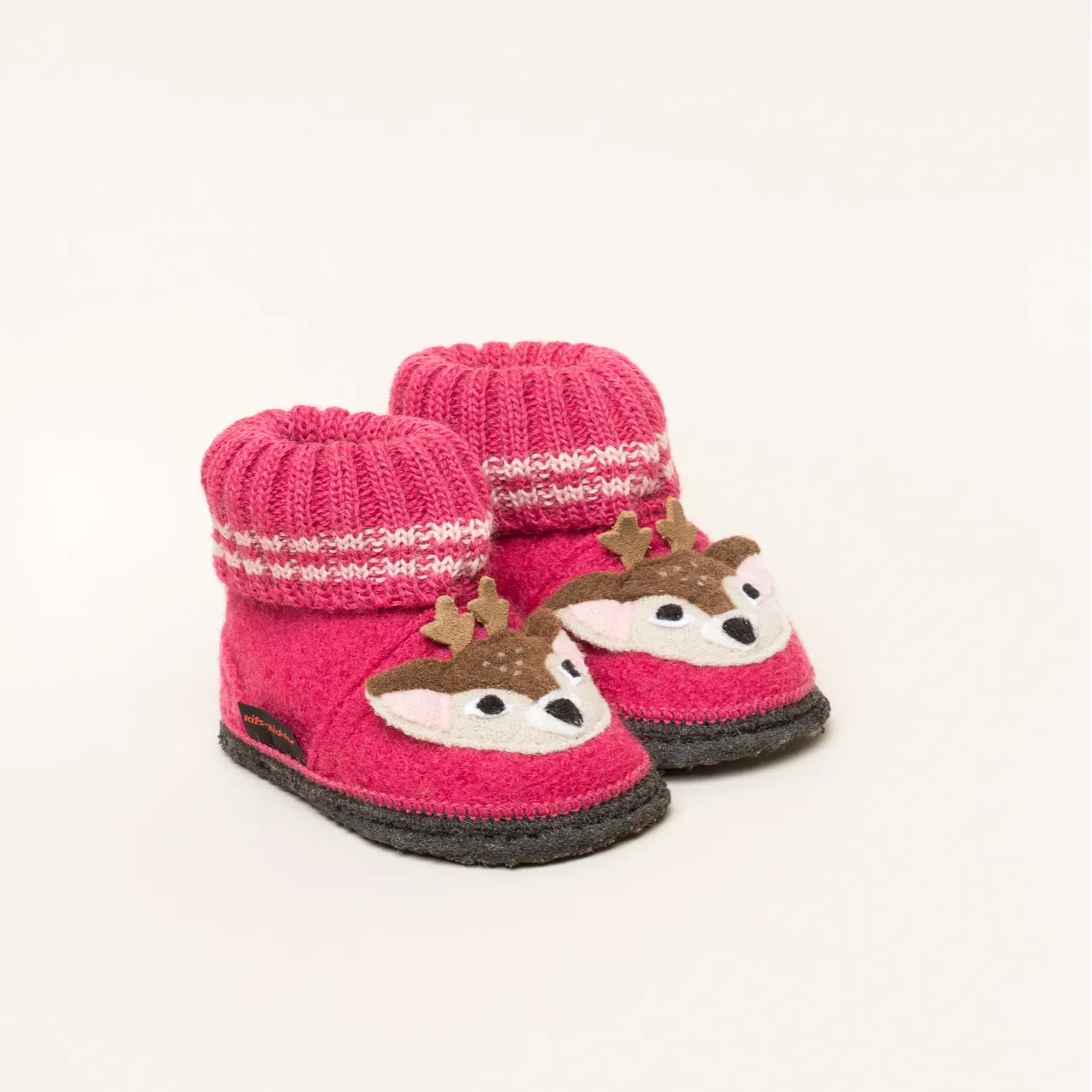 Kitz-Pichler Kauns Appl. Reh | Kinder Filz-Hausschuh | Farbe raspberry | Kinder-Hausschuh in Größe 31