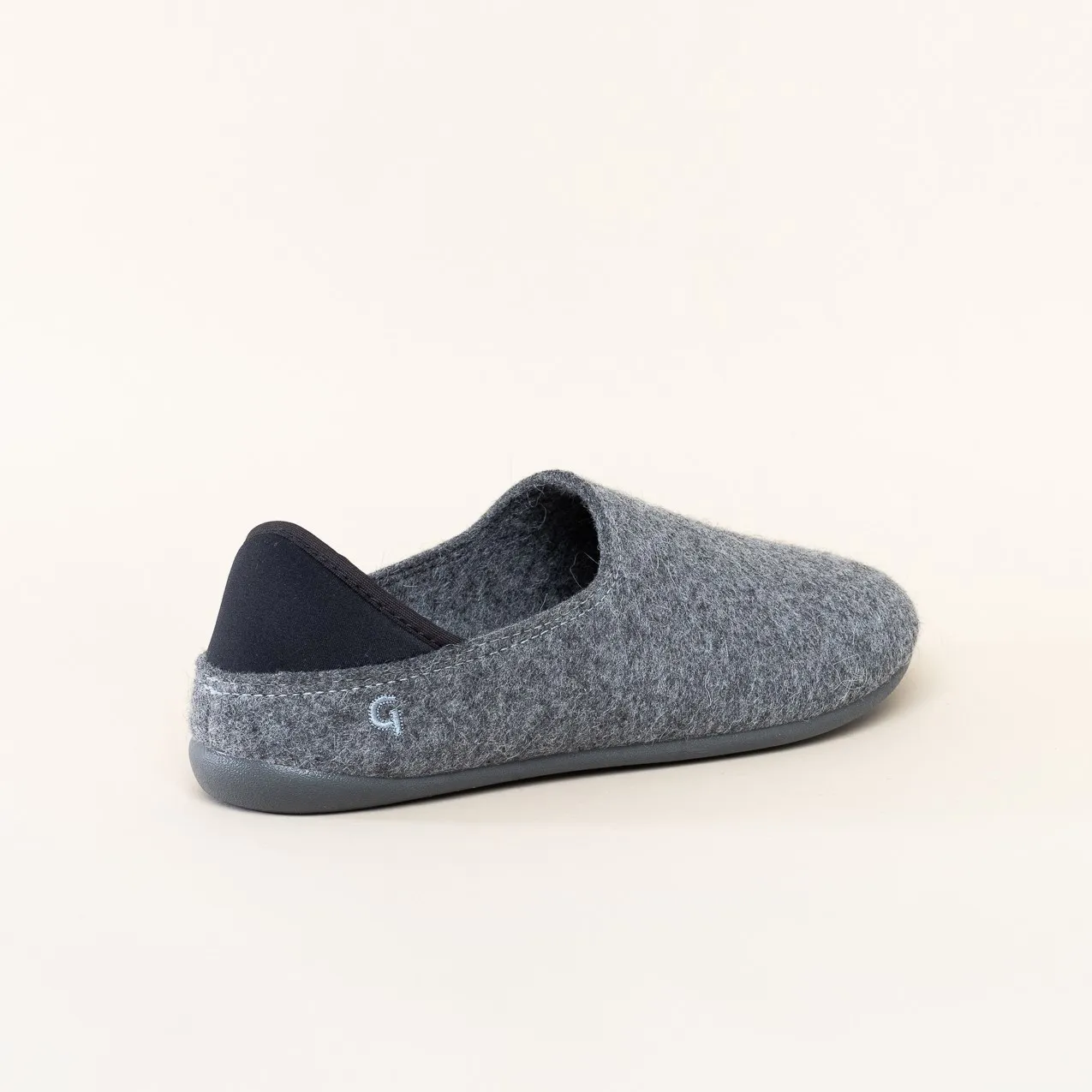 Woll-Slipper Hausschuh Slip-on grau