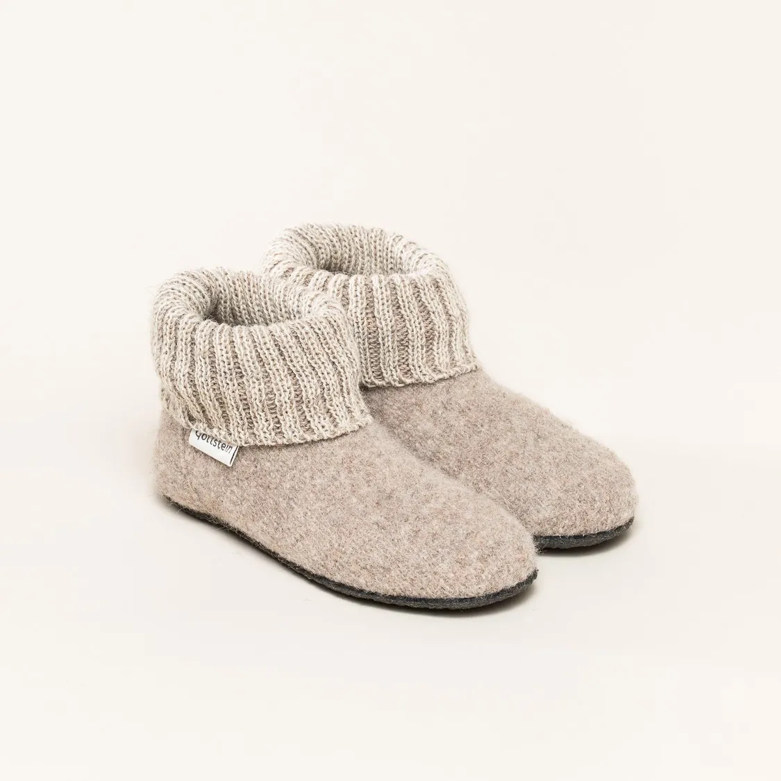 Gottstein Alpine Boot FE | Kinder Hausschuh | Kinder Filz-Hausschuh | Farbe beige | Kinder-Hausschuh in Größe 30